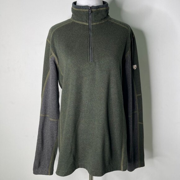 Kühl #3007 Men's Dark Green Revel 1/4 Zip Up Pullover Fleece Size Medium